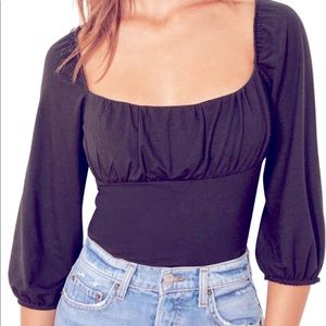 Reformation Mari top.  Black. Size Medium. NWOT
